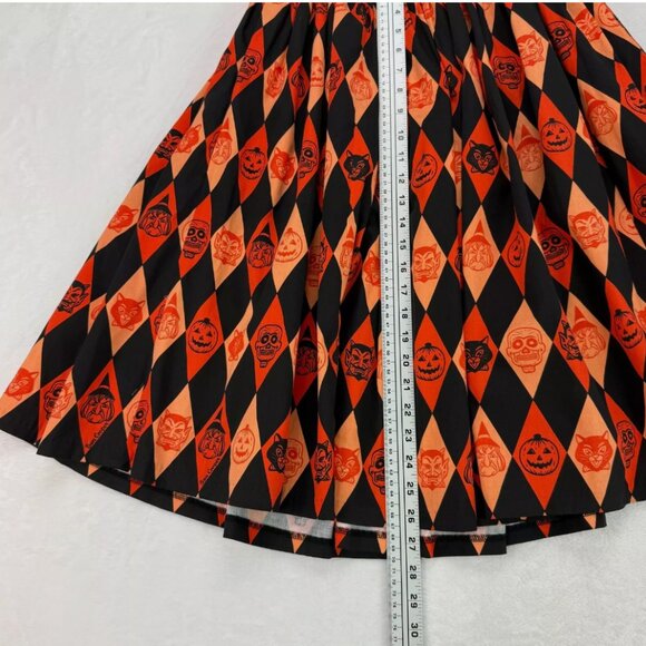 VIXEN BEN COOPER Trick R Treat Swing Skirt Halloween Pleated Retro Whimsigoth - Picture 15 of 16
